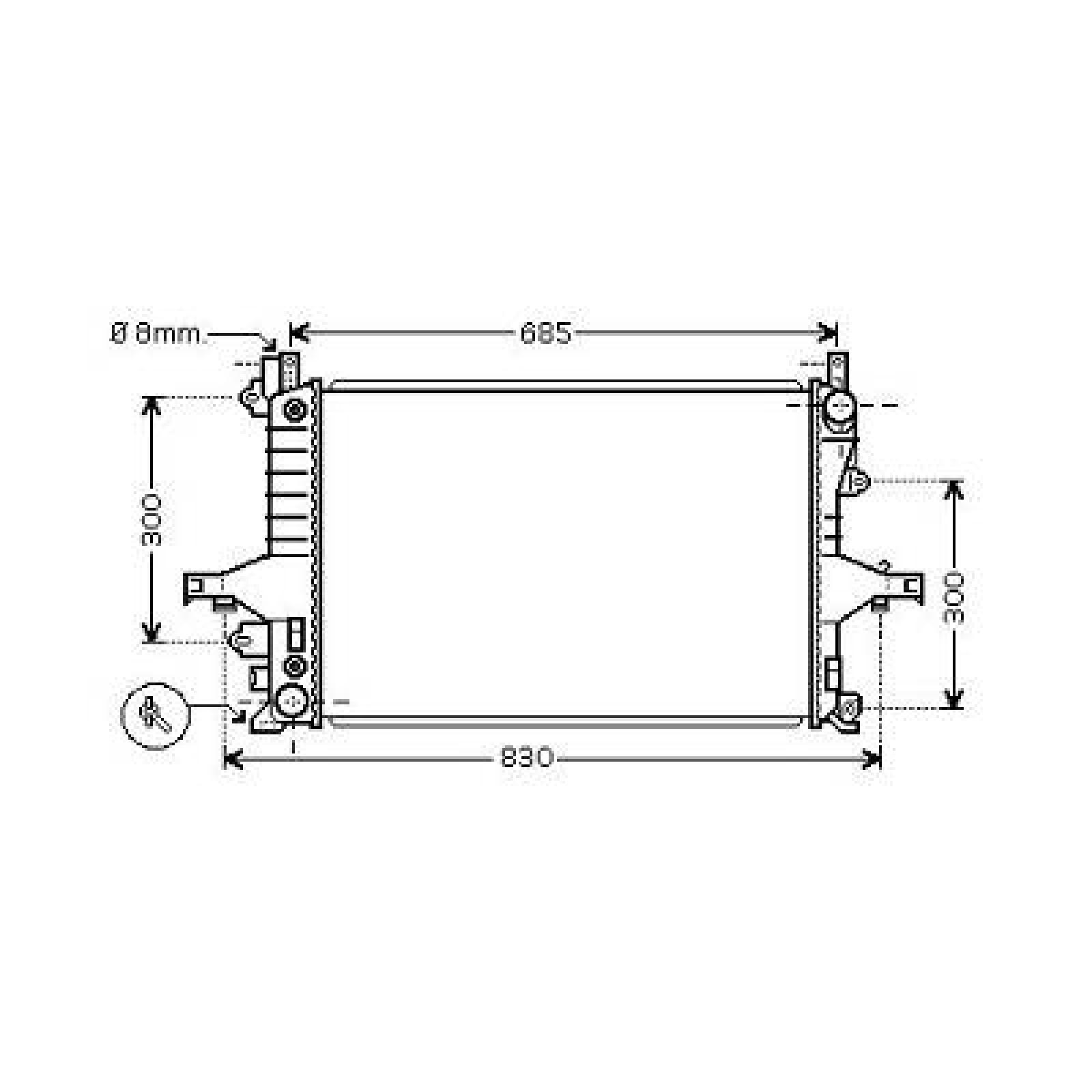Radiador, arrefecimento do motor para Volvo V70 (Carrinha TypS) 00-07