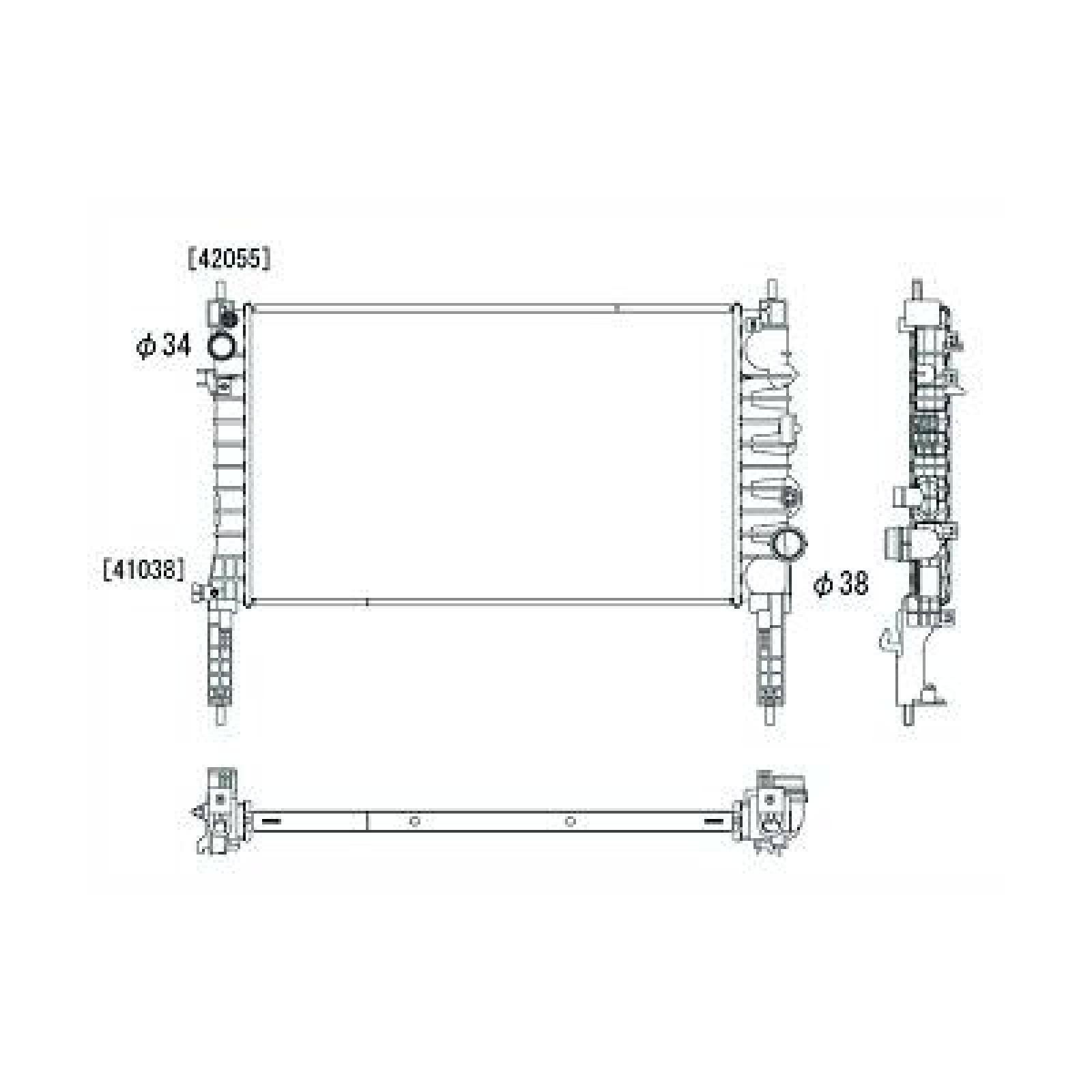 Radiador, arrefecimento do motor para Opel Mokka / Mokka X 1,4
