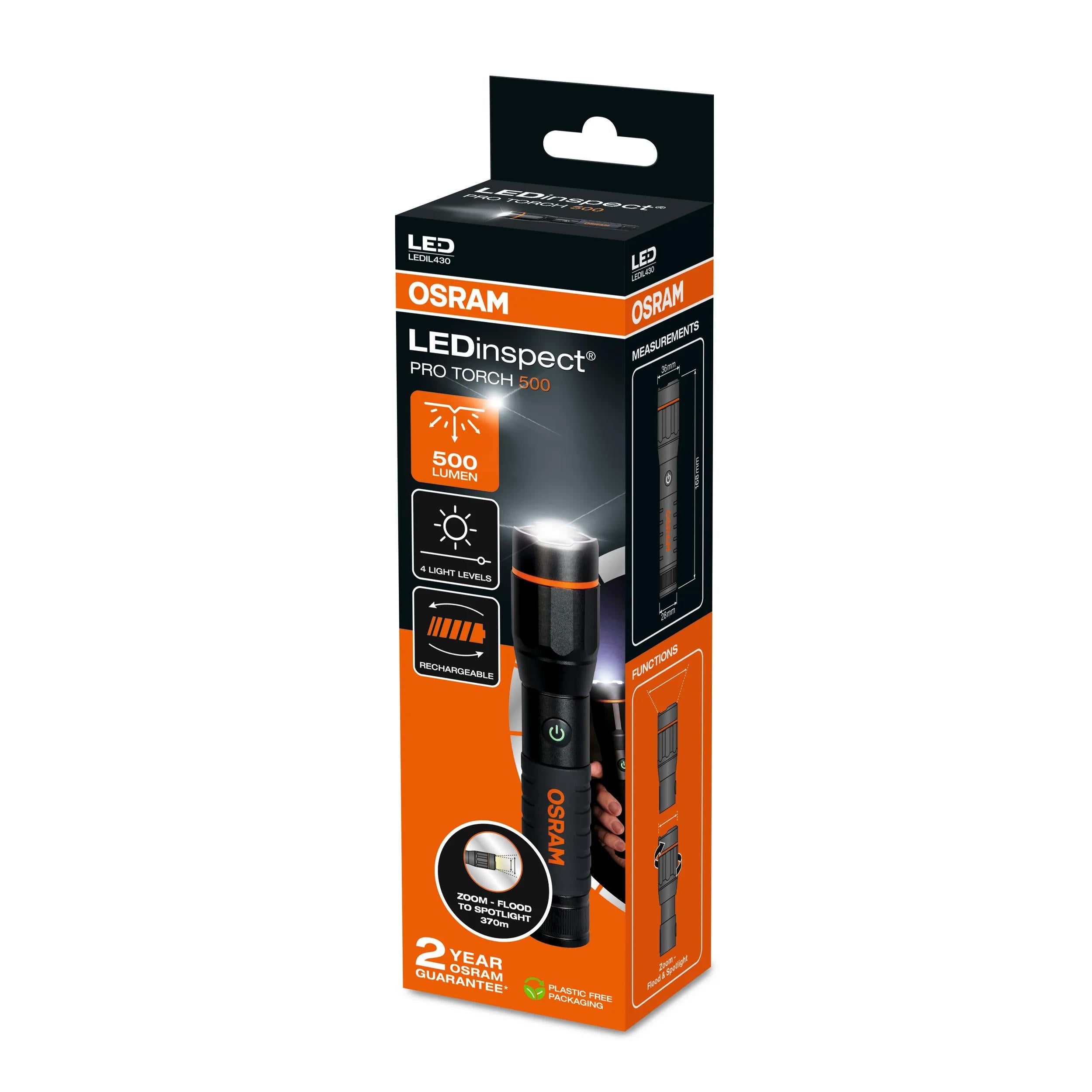 Lanterna LED Recarregável OSRAM PRO TORCH 500 com Zoom - Image 8